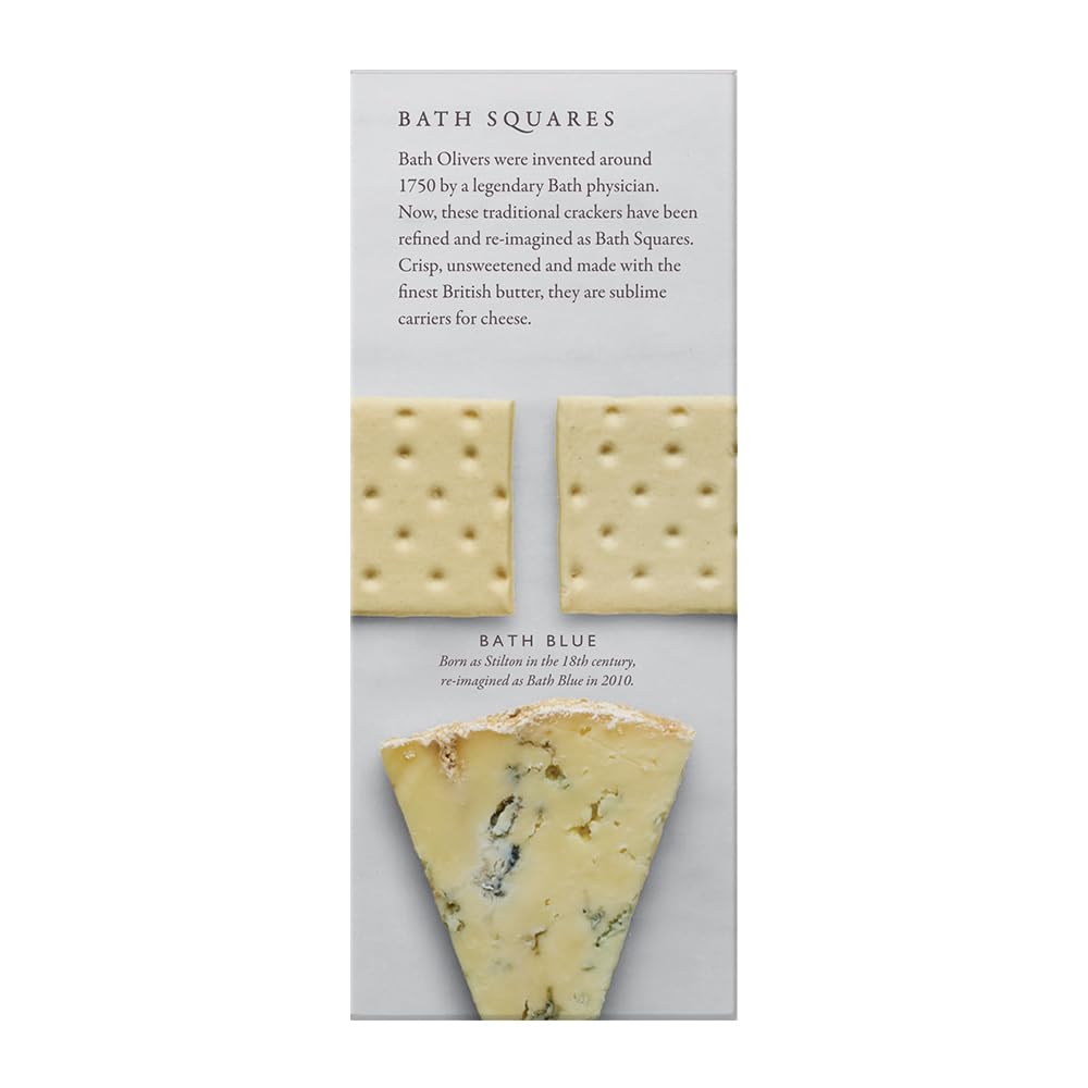 The Fine Cheese Co. Bath Squares Crackers | Made with British Butter | 4.9 oz