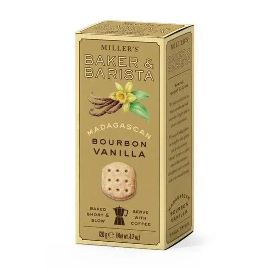 Miller's Artisan Biscuits Baker & Barista Madagascan Bourbon Vanilla Shortbread Cookies | 4.2 oz