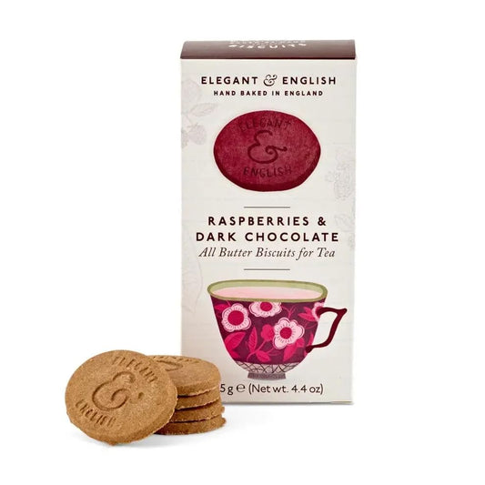 Miller's Artisan Biscuits Elegant & English Raspberries & Dark Chocolate Shortbread Cookies | 4.9 oz