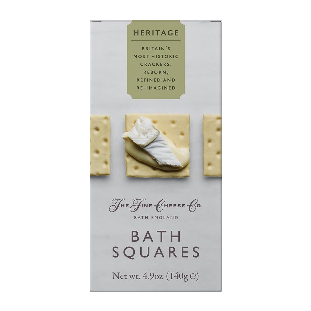 The Fine Cheese Co. Bath Squares Crackers | Made with British Butter | 4.9 oz