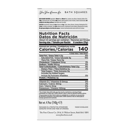 The Fine Cheese Co. Bath Squares Crackers | Made with British Butter | 4.9 oz