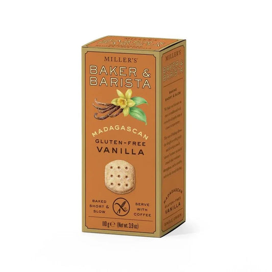 Miller's Artisan Biscuits Baker & Barista Gluten-Free Madagascan Vanilla Shortbread Cookies | 3.9 oz