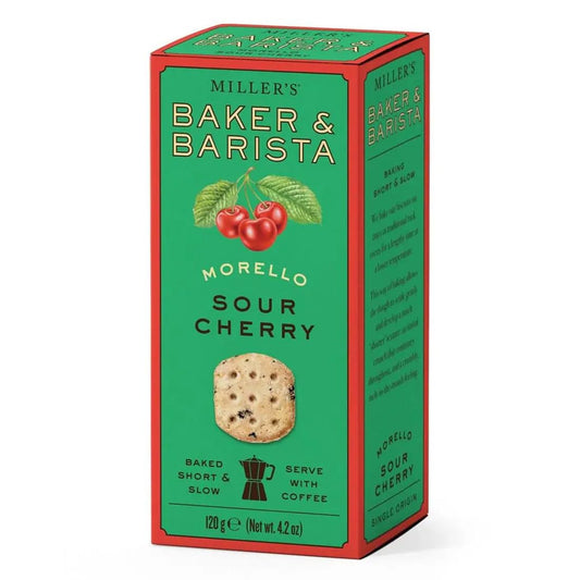 Miller's Artisan Biscuits Baker & Barista Morello Sour Cherry Shortbread Cookies | 4.2 oz