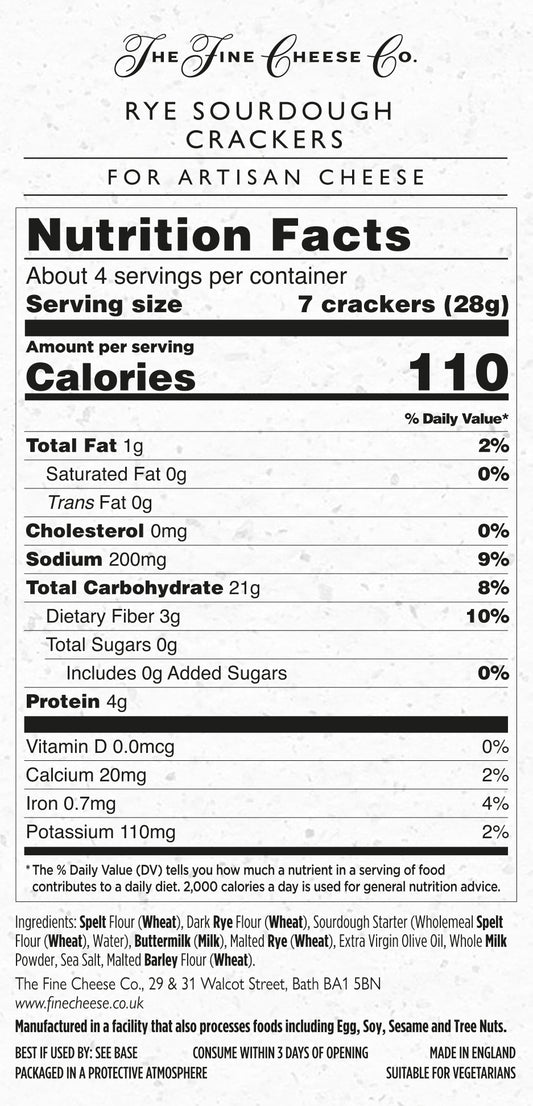 The Fine Cheese Co. Rye Sourdough Crackers | 4 oz