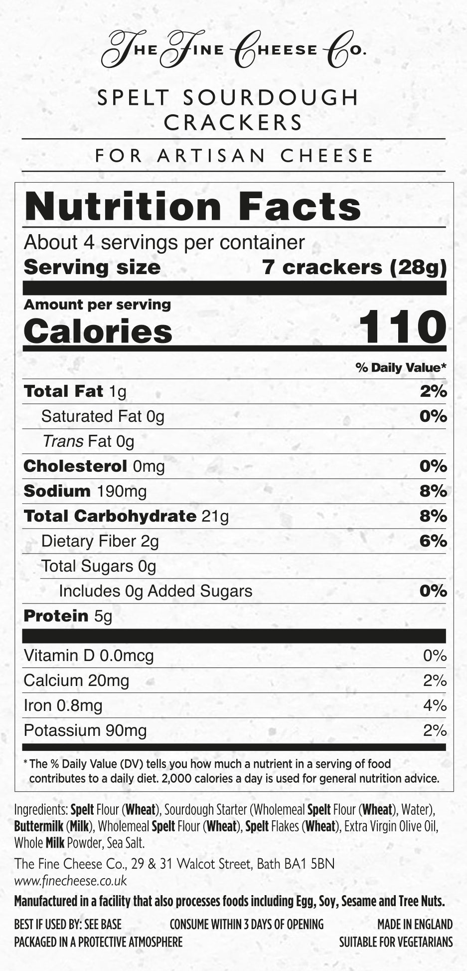 The Fine Cheese Co. Spelt Sourdough Crackers | 4 oz