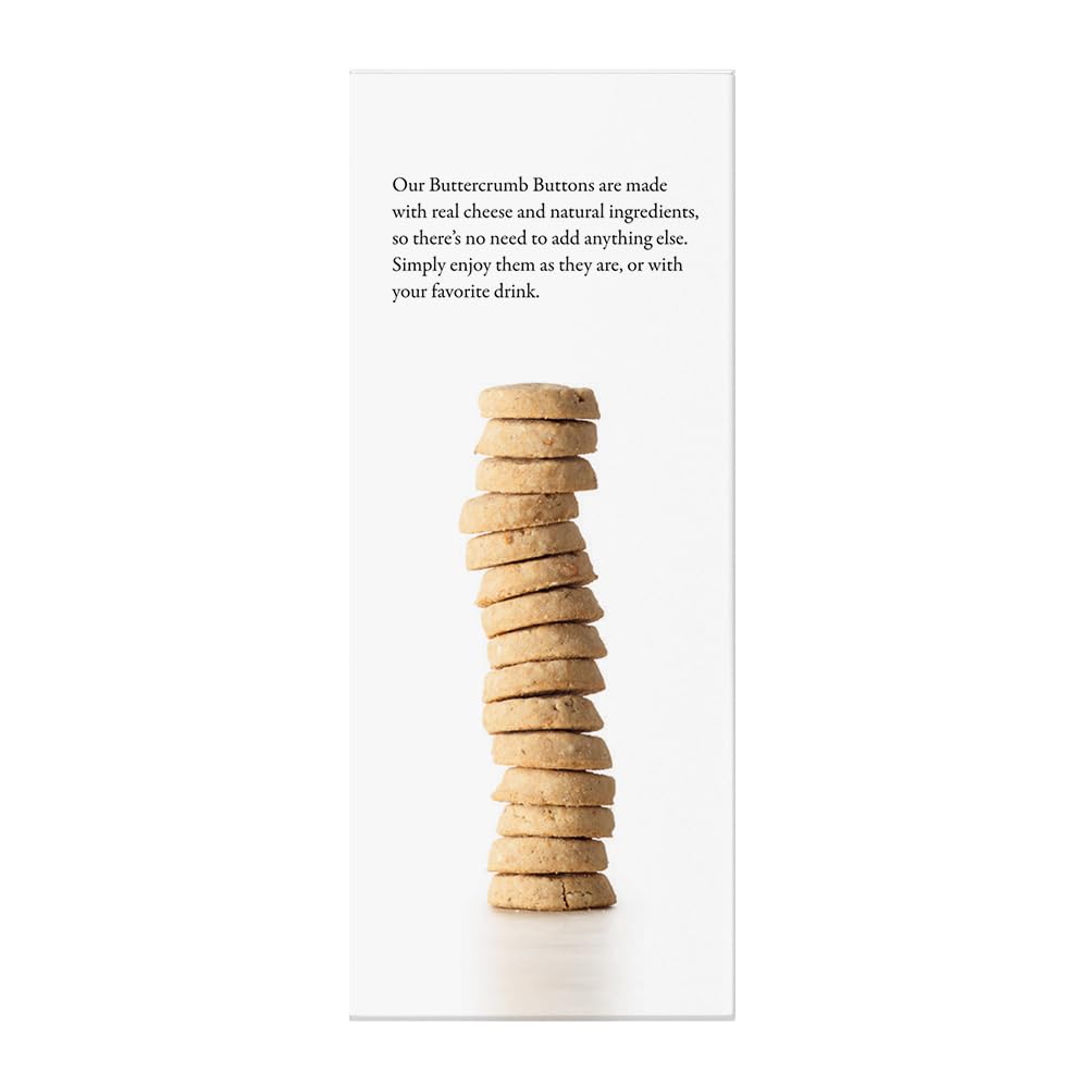 The Fine Cheese Co. Roquefort Buttercrumb Buttons Snack Crackers | 39% Real French Blue Cheese | 4.4 oz